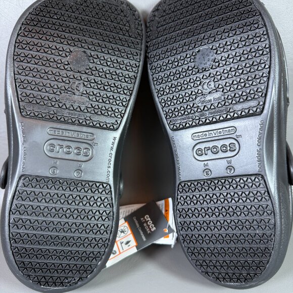 Crocs Bistro Clogs Shoes Unisex Womens 7 Mens 5 Black Slip Resistant Closed Toe - Picture 12 of 12